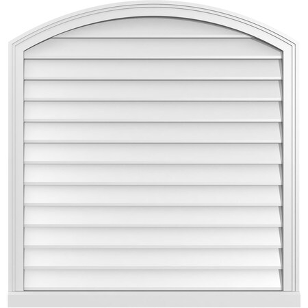 Ekena Millwork Arch Top Surface Mount PVC Gable Vent: Functional, w/ 2"W x 2"P Brickmould Sill Frame, 38"W x 40"H GVPAR38X4003SF